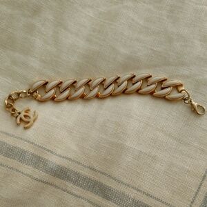 CHANEL Elegant Gold and Cream Bracelet